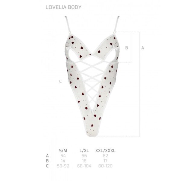 Еротичний боді з малюнком Passion LOVELIA BODY S/M, white - Зображення 7