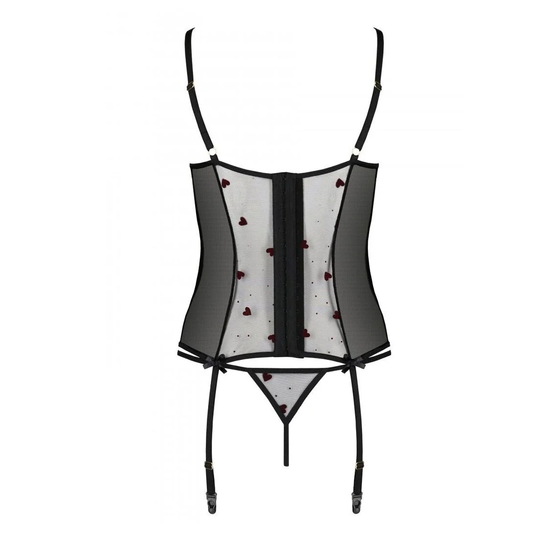 Корсет з підв'язками, стрінги Passion LOVELIA CORSET XXL/XXXL, black - Зображення 6