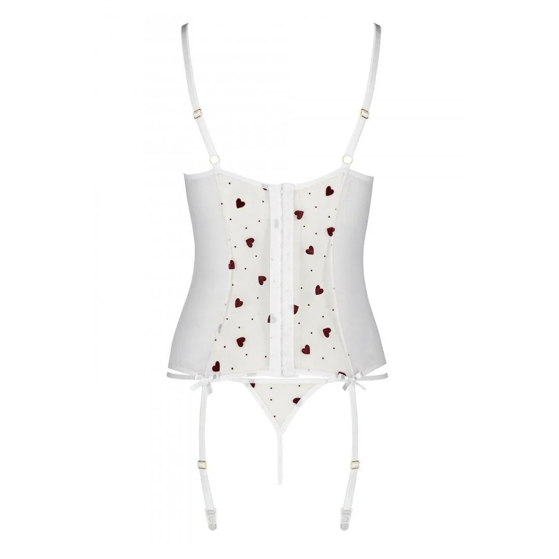 Корсет з підв'язками, стрінги Passion LOVELIA CORSET L/XL, white - Зображення 6