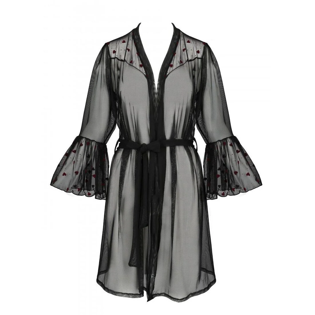 Повітряний пеньюар Passion LOVELIA PEIGNOIR L/XL, black - Зображення 5