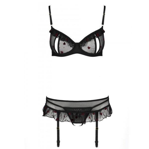 Сексуальний комплект з поясом для панчіх Passion LOVELIA SET XXL/XXXL, black - Зображення 5