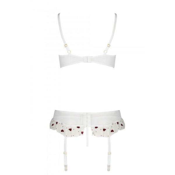 Сексуальний комплект з поясом для панчіх Passion LOVELIA SET XXL/XXXL, white - Зображення 6