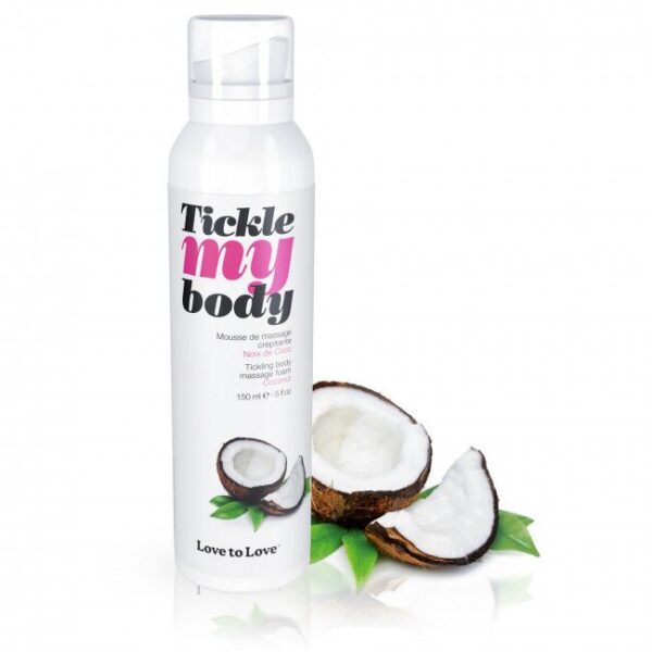 Масажна піна Love To Love TICKLE MY BODY COCONUT (150 мл) зволожувальна - Зображення 5
