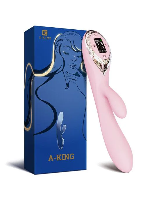 Вібратор-кролик з голівкою KISTOY A-King, що надувається, LED-екран - Зображення 5