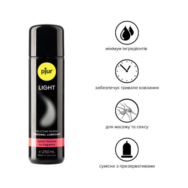 Силіконова змазка pjur Light 250 мл найрідкіша, 2в1 для сексу та массажу - Зображення 2