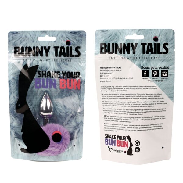 Анальна пробка FeelzToys - Bunny Tails Butt Plug Purple - Зображення 3