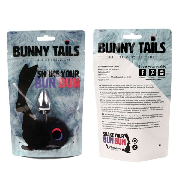 Анальна пробка FeelzToys - Bunny Tails Butt Plug Black - Зображення 3