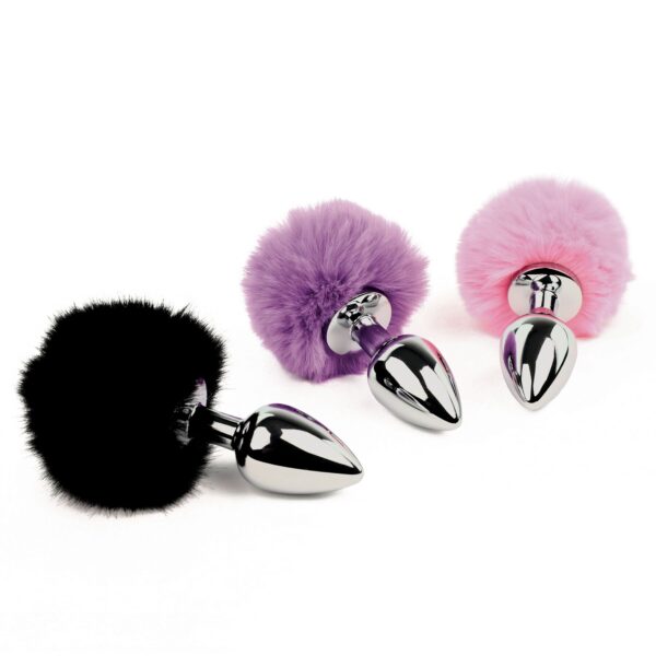 Анальна пробка FeelzToys - Bunny Tails Butt Plug Black - Зображення 4