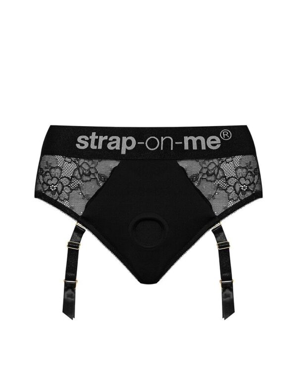 Мереживні труси для страпону з підв'язками для панчох Strap-On-Me DIVA HARNESS - XL - Зображення 3