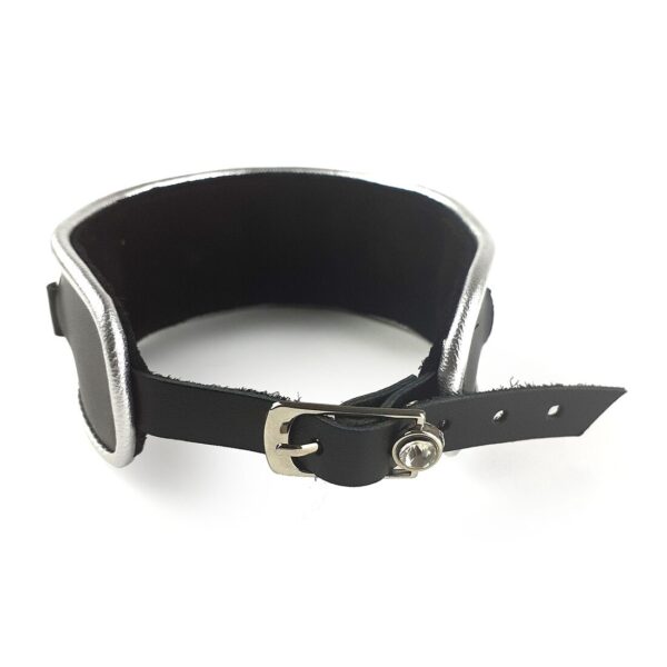 Ошейник из натуральной кожи со стразами и кольцом Art of Sex -  Collar Ring - Зображення 4