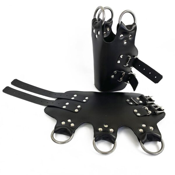Поножі-манжети для підвісу за ноги Art of Sex – Leg Cuffs For Suspension, чорні, натуральна шкіра - Зображення 2
