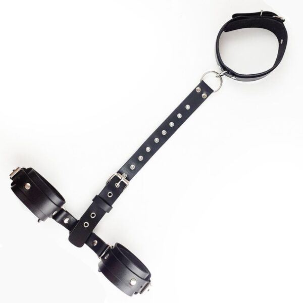 Фіксатори для шиї та рук Art of Sex - Bondage Set з натуральної шкіри, колір чорний - Зображення 6