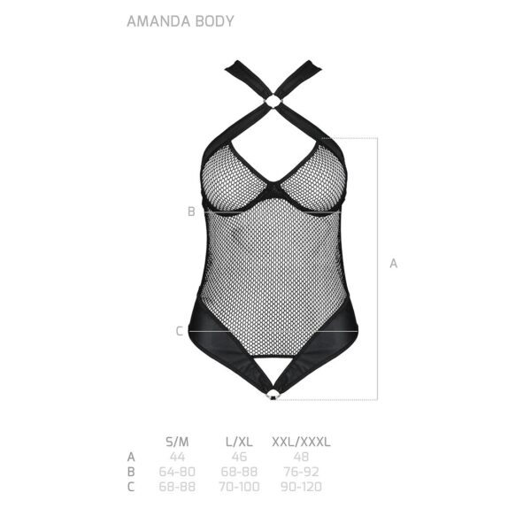 Сітчастий боді з халтером Passion Amanda Body XXL/XXXL, black - Зображення 5