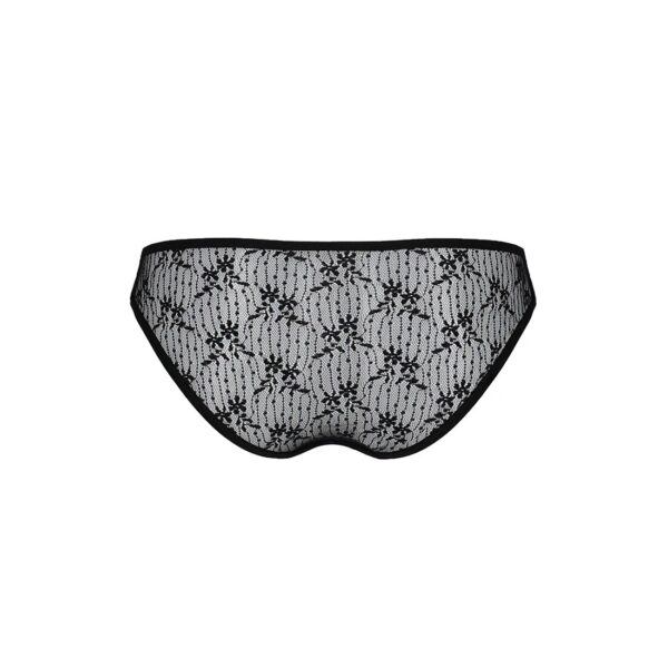 Трусики-сліпи з мереживною сіточкою Passion DINA THONG XXL/XXXL, black - Зображення 6