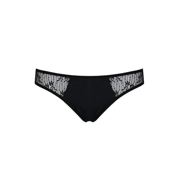 Трусики-сліпи з мереживною сіточкою Passion DINA THONG XXL/XXXL, black - Зображення 5