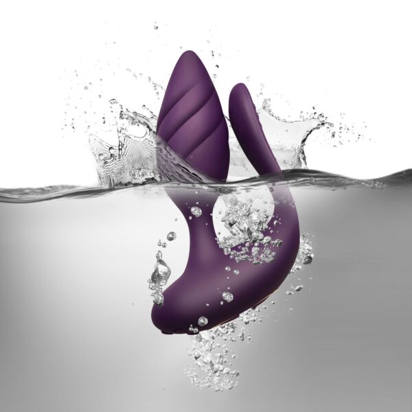 Анально-вагінальний вібратор для пар Rocks Off Cocktail Purple, пульт ДК - Зображення 3