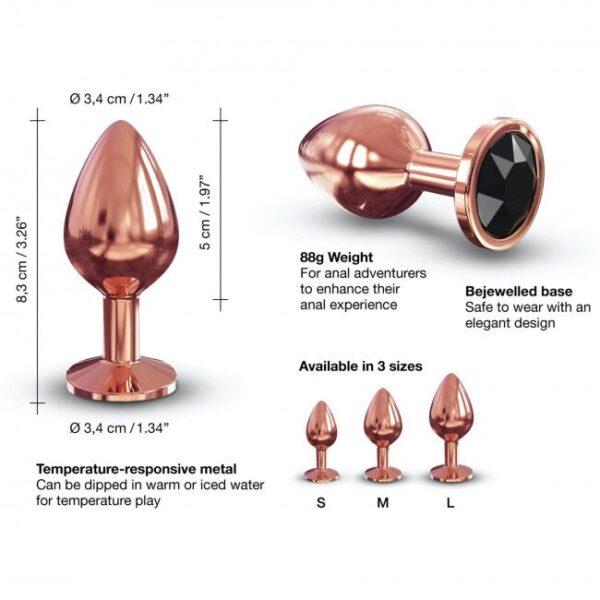 Металева анальна пробка із прикрасою у вигляді кристалу Dorcel - Diamond Plug M - Зображення 4