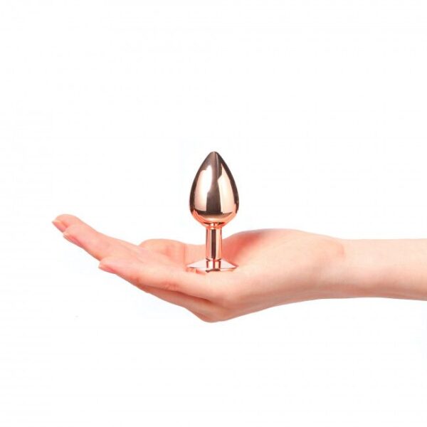 Металева анальна пробка із прикрасою у вигляді кристалу Dorcel - Diamond Plug Rose Gold S - Зображення 4