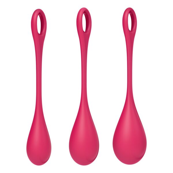 Набір йоні намистин Satisfyer Yoni Power 1 Red, діаметр 2-2,5-3см, вага 22-46-74гр - Зображення 3