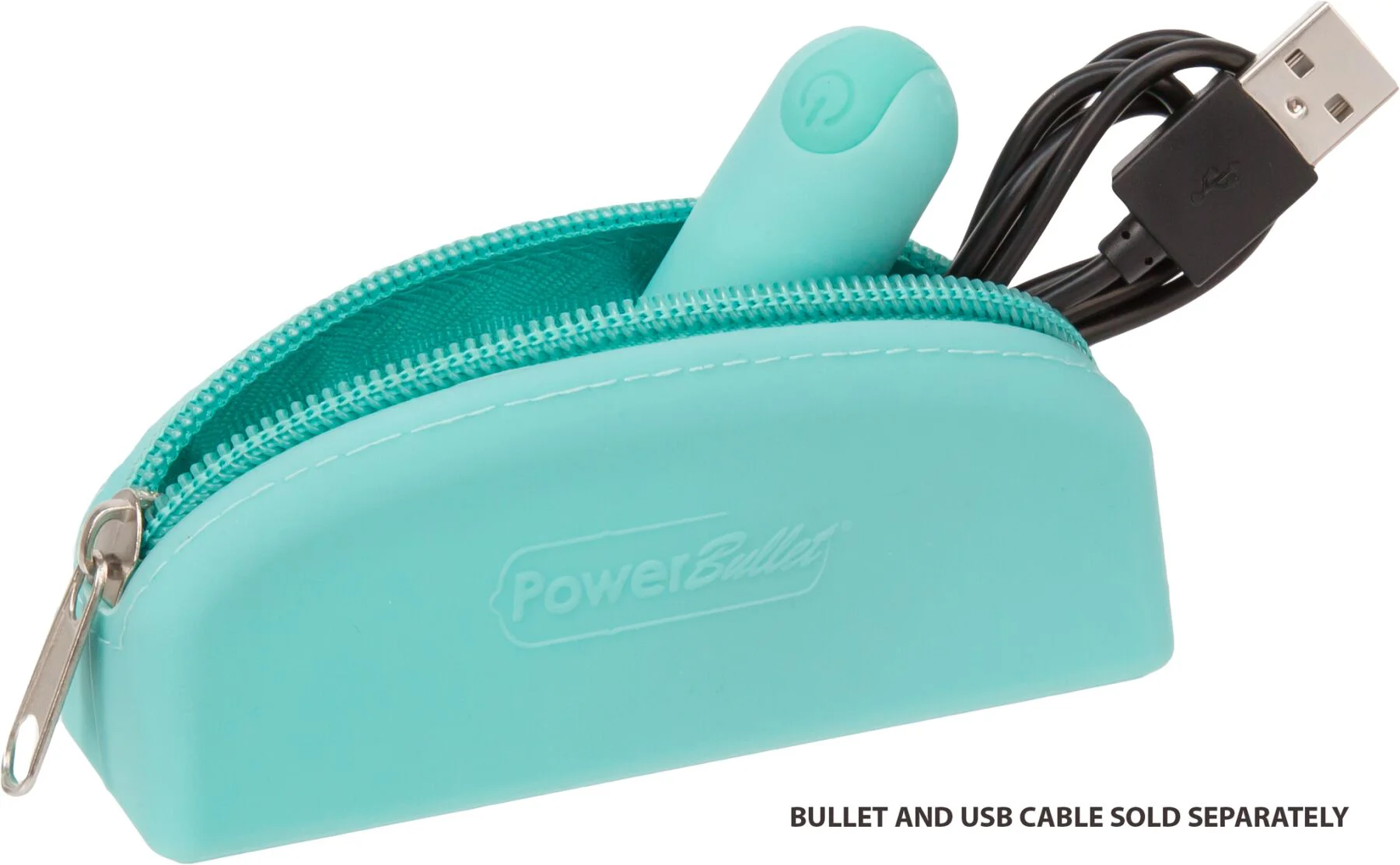 Сумка для зберігання секс-іграшок PowerBullet - Silicone Storage Zippered Bag Teal - Зображення 4