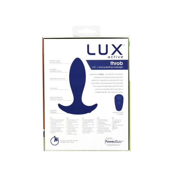 Анальна пробка з пульсацією Lux Active – Throb – 4.5" Anal Pulsating Massager, пульт ДК - Зображення 9