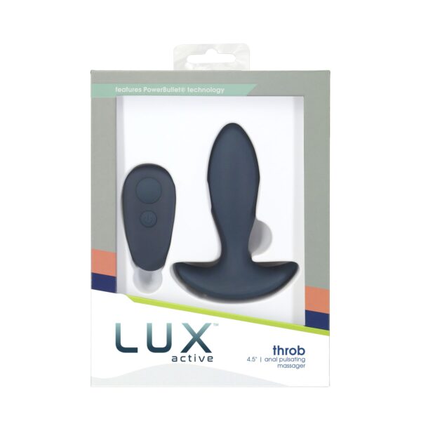 Анальна пробка з пульсацією Lux Active – Throb – 4.5" Anal Pulsating Massager, пульт ДК - Зображення 8