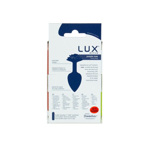 Металева анальна пробка Lux Active з трояндою - Rose Anal Plug - Purple, віброкуля в подарунок - Зображення 6