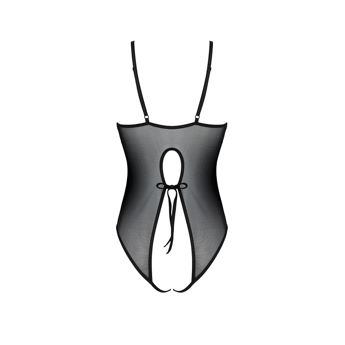 Боді з ажурним декором та відкритим кроком Passion URSULA BODY XXL/XXXL, black - Зображення 4
