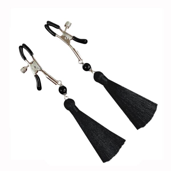 Затискач для сосків Art of Sex - Nipple clamps Black Tassels - Зображення 3