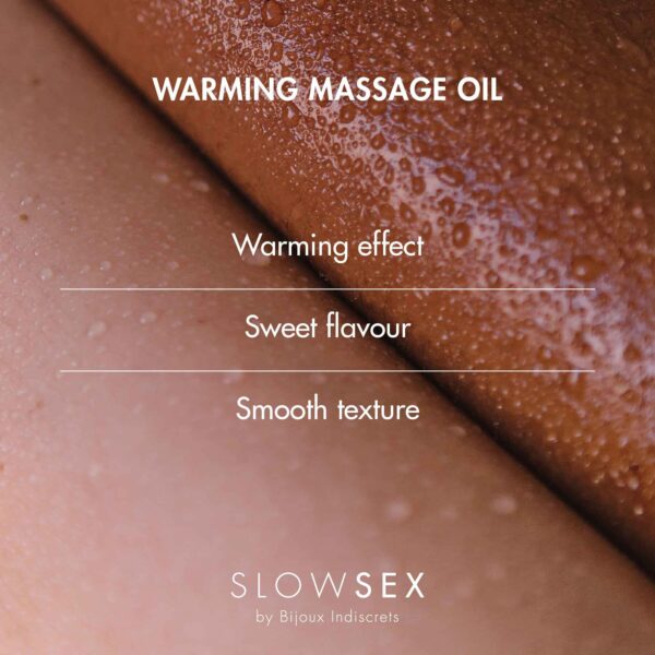 Розігрівальна їстівна масажна олія Bijoux Indiscrets Slow Sex Warming massage oil - Зображення 4