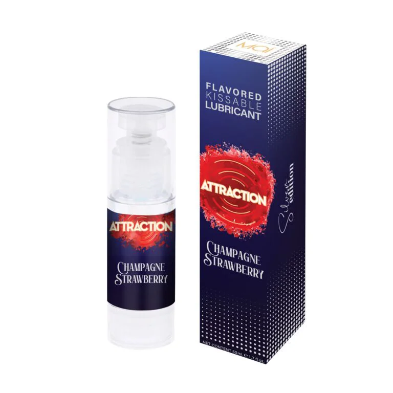 Змазка для орального сексу на водній основі MAI Attraction Champagne Strawberry (50 мл) - Зображення 2