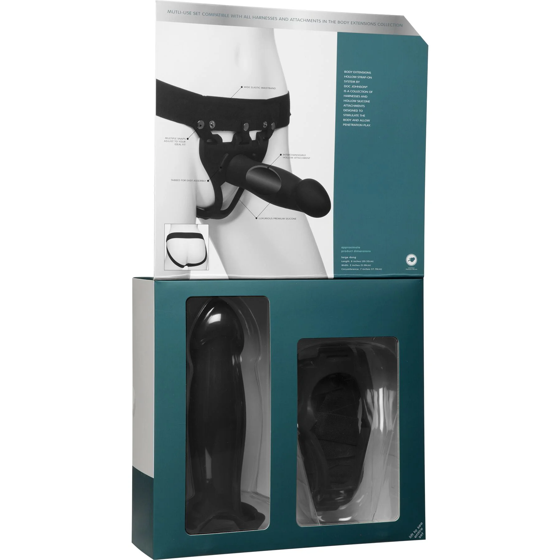 Страпон унісекс Doc Johnson Body Extensions – Be Bold, порожня насадка - Зображення 7