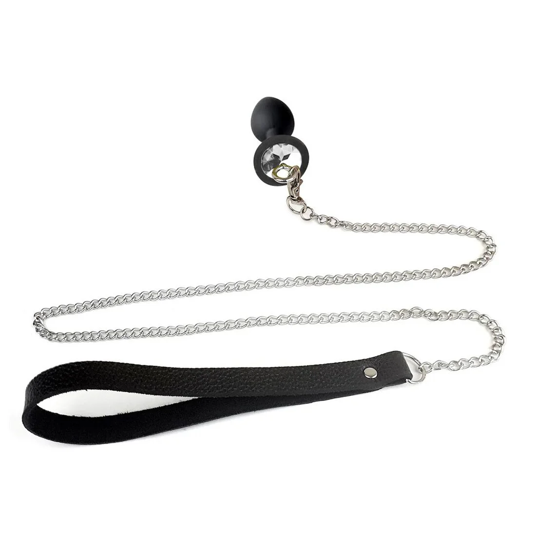 Силіконова анальна пробка Art of Sex Metal Anal Plug with Leash size S з повідцем Black - Зображення 2