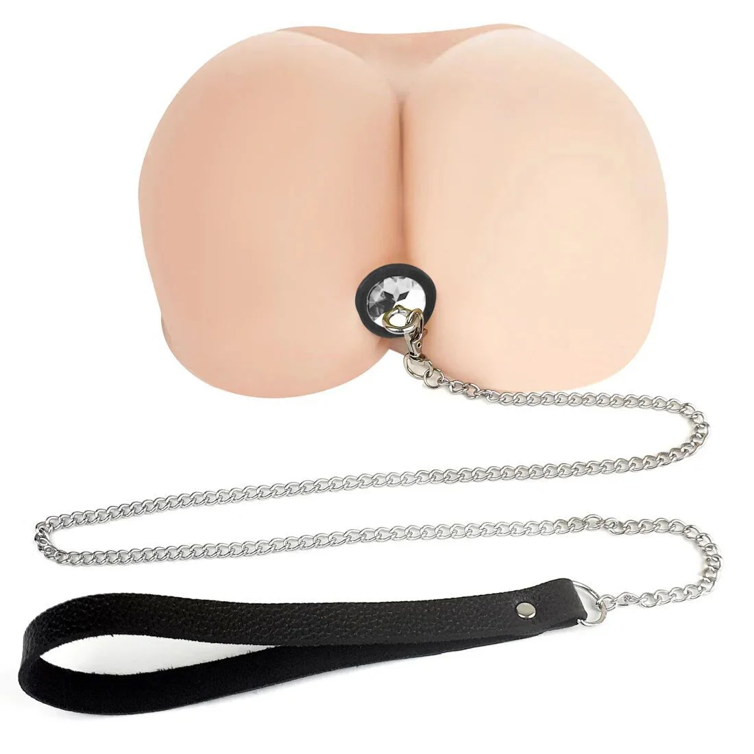 Силіконова анальна пробка Art of Sex Metal Anal Plug with Leash size S з повідцем Black - Зображення 4