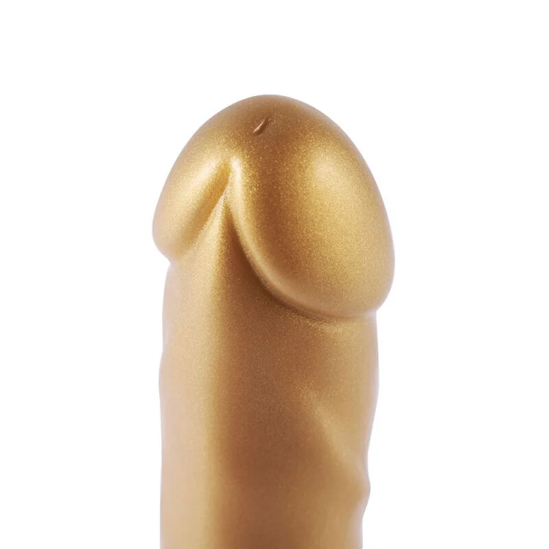 Золотий фалоімітатор Hismith 6.8″ Golden Silicone Dildo, система KlicLok - Зображення 5