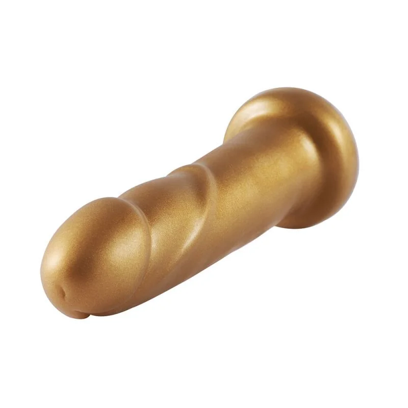 Золотий фалоімітатор Hismith 6.8″ Golden Silicone Dildo, система KlicLok - Зображення 4