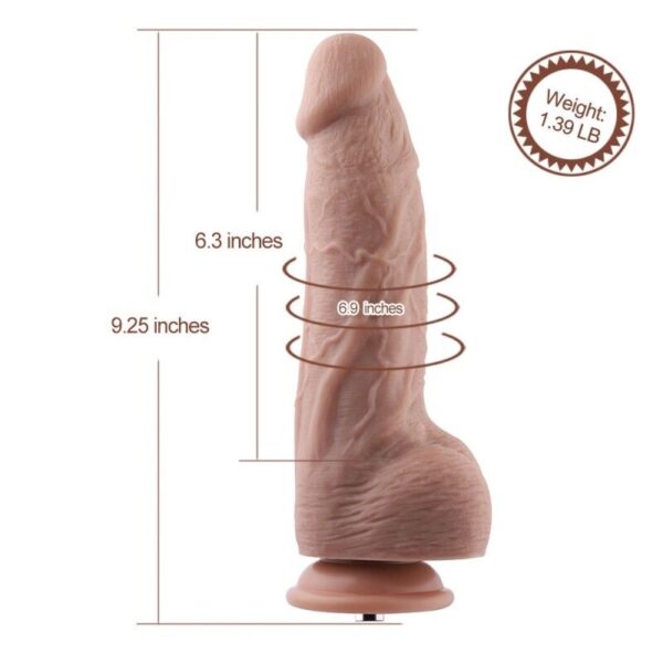 Гнучкий фалоімітатор для секс-машин Hismith 9.25″ Silicone Dildo, система KlicLok - Зображення 4