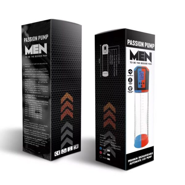 Автоматична вакуумна помпа Men Powerup Passion Pump Red, LED-табло, перезаряджувана, 8 режимів - Зображення 5