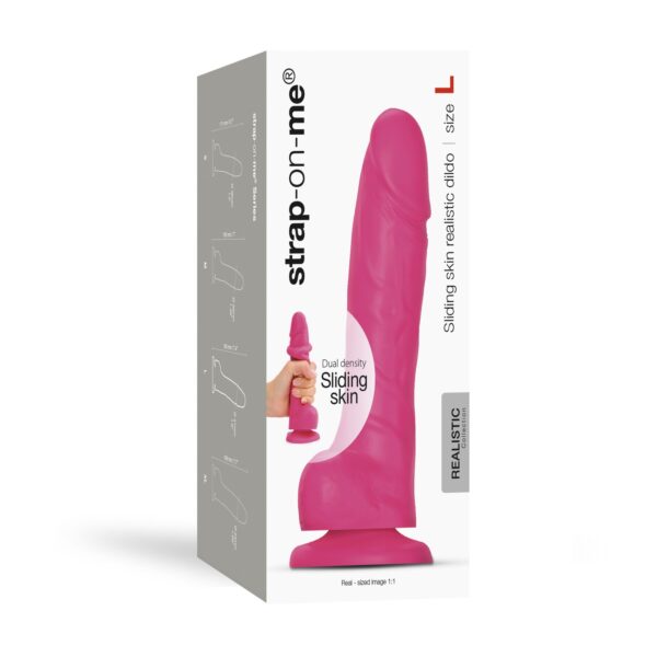 Реалістичний фалоімітатор Strap-On-Me Sliding Skin Realistic Dildo Fuchsia L, ефект рухливої шкіри - Зображення 7