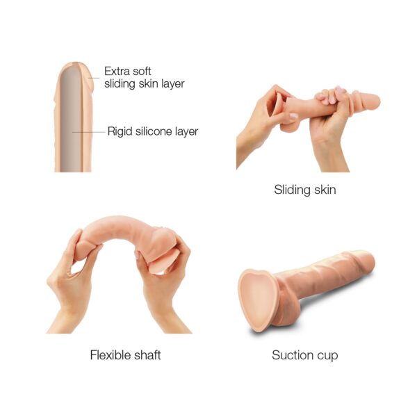 Реалістичний фалоімітатор Strap-On-Me Sliding Skin Realistic Dildo Vanille XL, ефект рухливої шкіри - Зображення 3