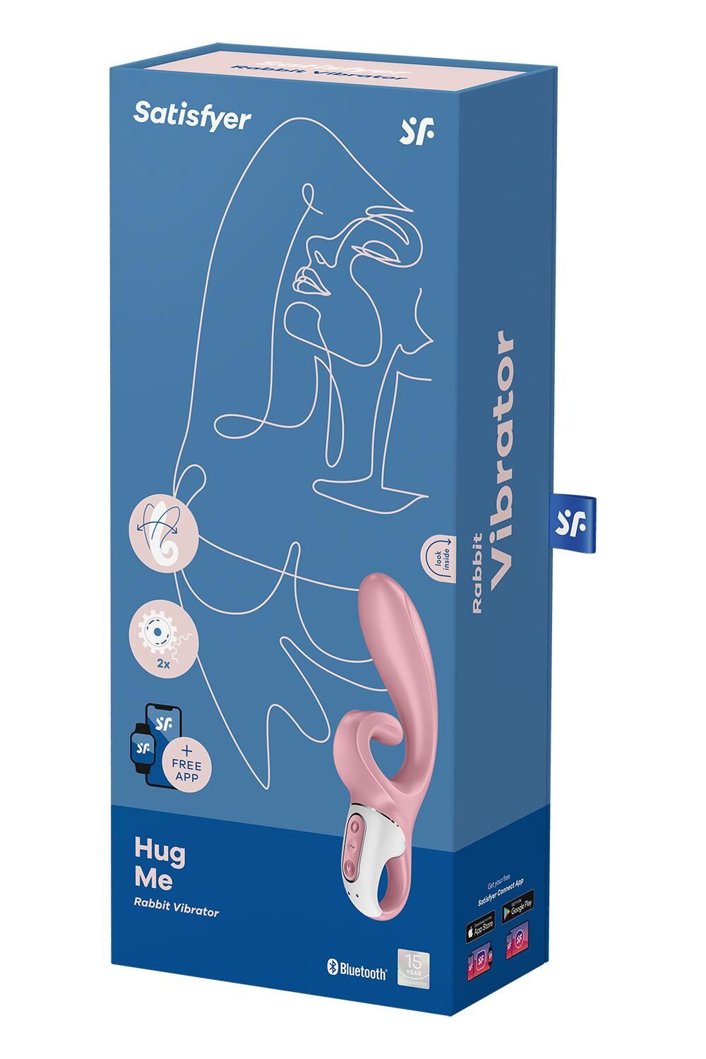 Смарт вібратор-кролик Satisfyer Hug Me Pink, 2 мотори, діаметр 4,2см, широка кліторальна частина - Зображення 6