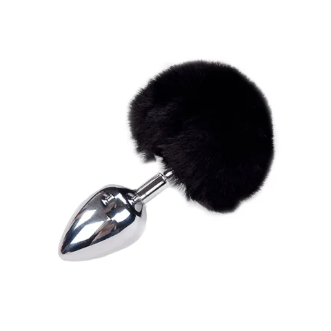 Металева пробка з кролячим хвостиком Alive Fluffy Plug L, 3,9 см