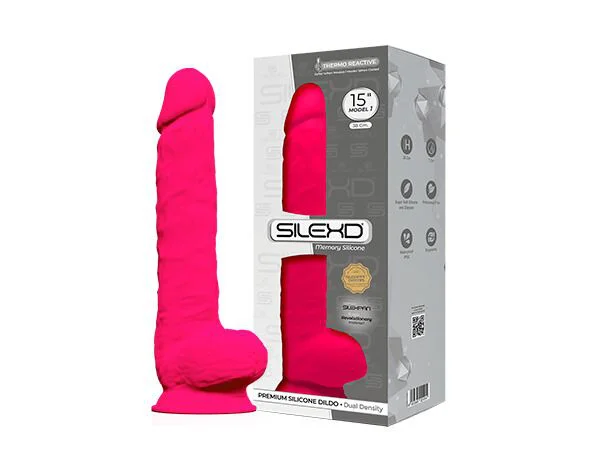 Фалоімітатор SilexD Kingston Pink (MODEL 15in), двошаровий, силікон+Silexpan, діаметр 7 см - Зображення 2