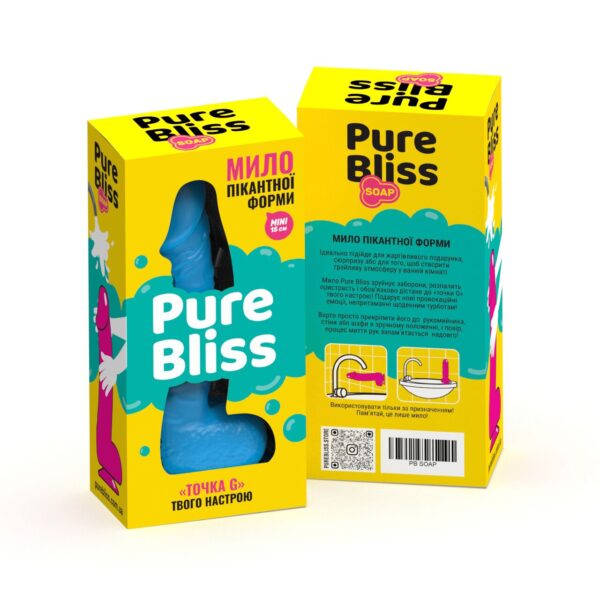 Крафтове мило-член із присоскою Pure Bliss MINI Blue, натуральне - Зображення 7