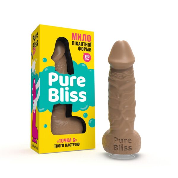 Крафтове мило-член із присоскою Pure Bliss BIG Brown, натуральне - Зображення 2