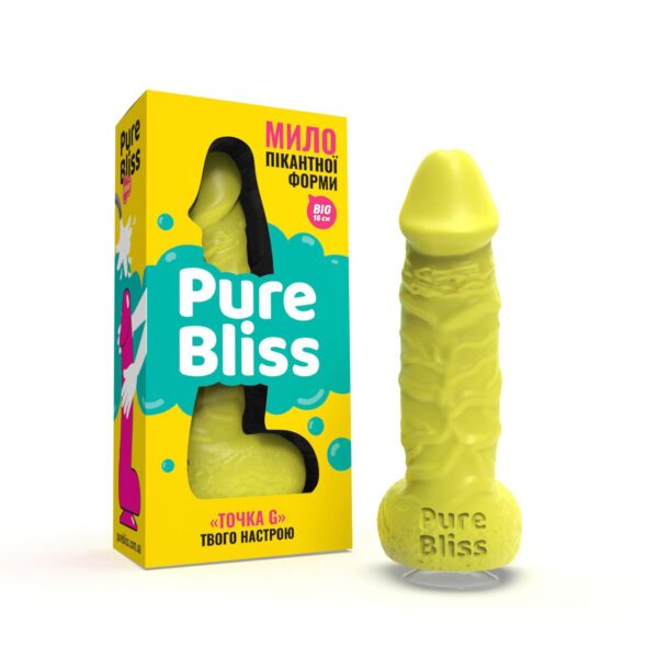 Крафтове мило-член із присоскою Pure Bliss BIG Yellow, натуральне - Зображення 2