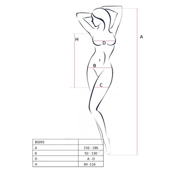 Бодістокінг-сукня з відкритими грудями Passion BS092 white - Зображення 3