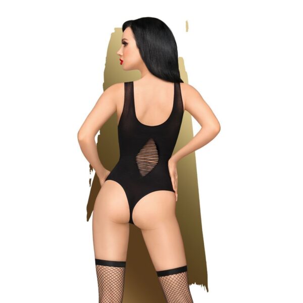 Боді Penthouse Hotter Than Hell XL Black, непрозоре, вирізи, декольте, імітація шнурівки, панчохи - Зображення 2