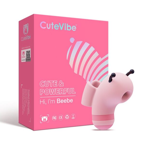 Вакуумний стимулятор із мікрострумами CuteVibe Beebe Pink, на палець - Зображення 5