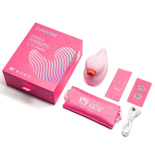 Вакуумний вібратор-качечка CuteVibe Ducky Pink - Зображення 5